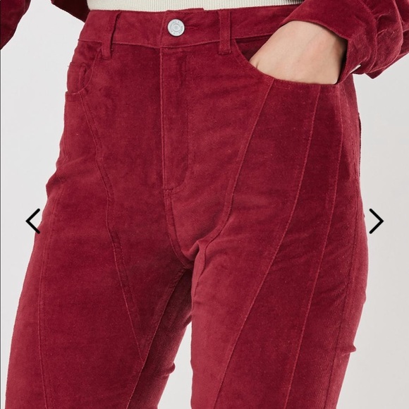 Misguided tall berry cord sinner high waist set - Picture 3 of 8